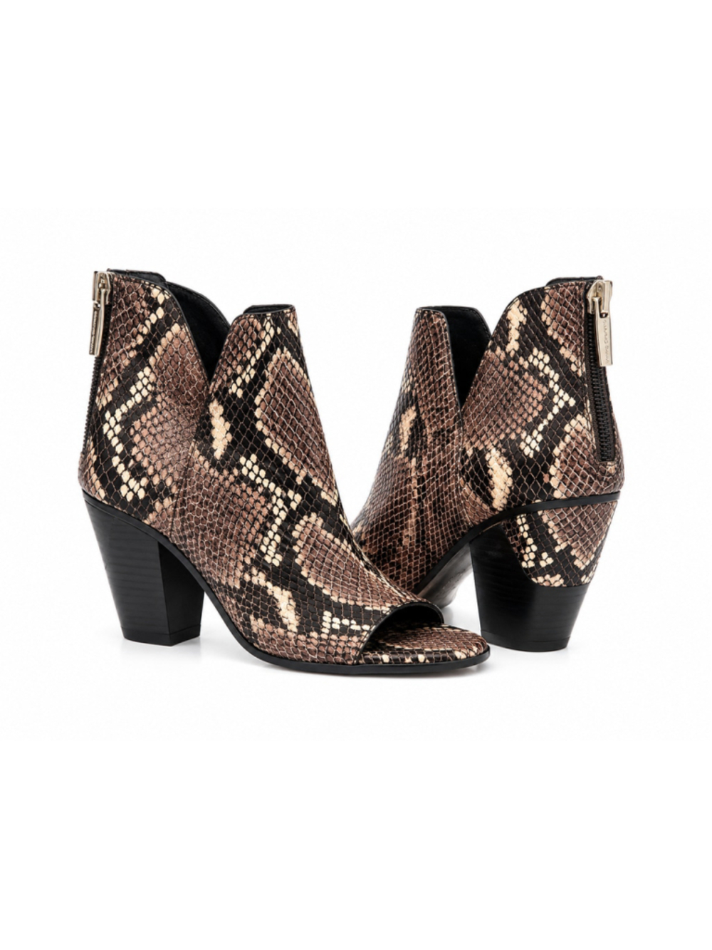 Vince Camino Snake Print peep toe boot size 10.5 like NEW